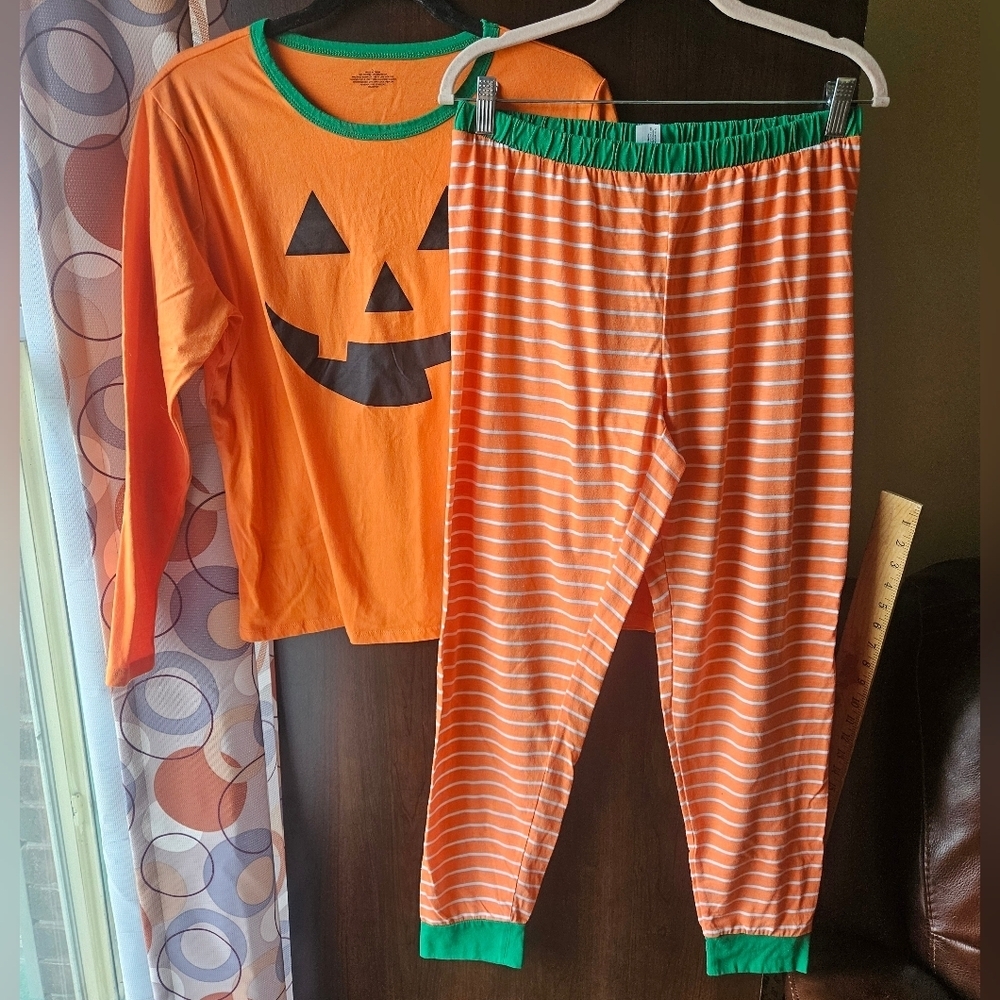 Orange Pumpkin Pajama Set